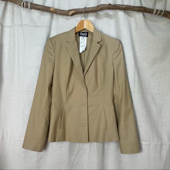 Dolce & Gabbana Khaki Tan Stretch Fit Blazer - Picture 1 of 6